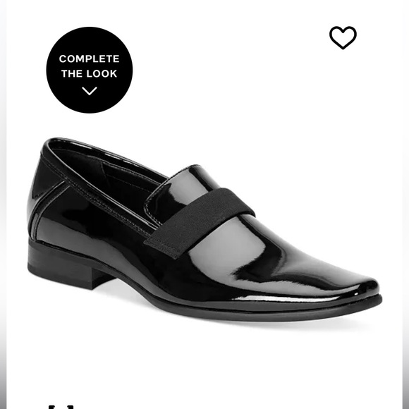 Wedding PROM Calvin Klein Bernard Black‎ Patent Leather Loafers Dress  Slip On 8